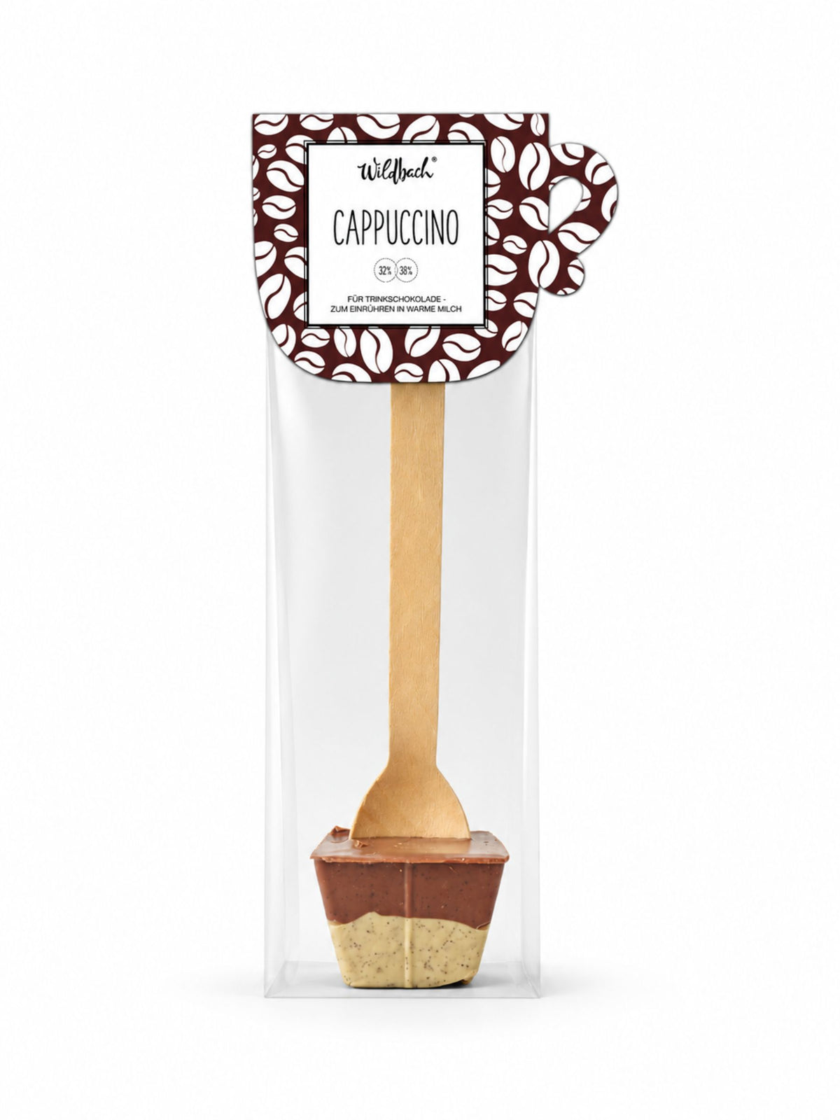 Heißer Löffel Cappuccino Trinkschokolade 45g von Wildbach mit Kaffee