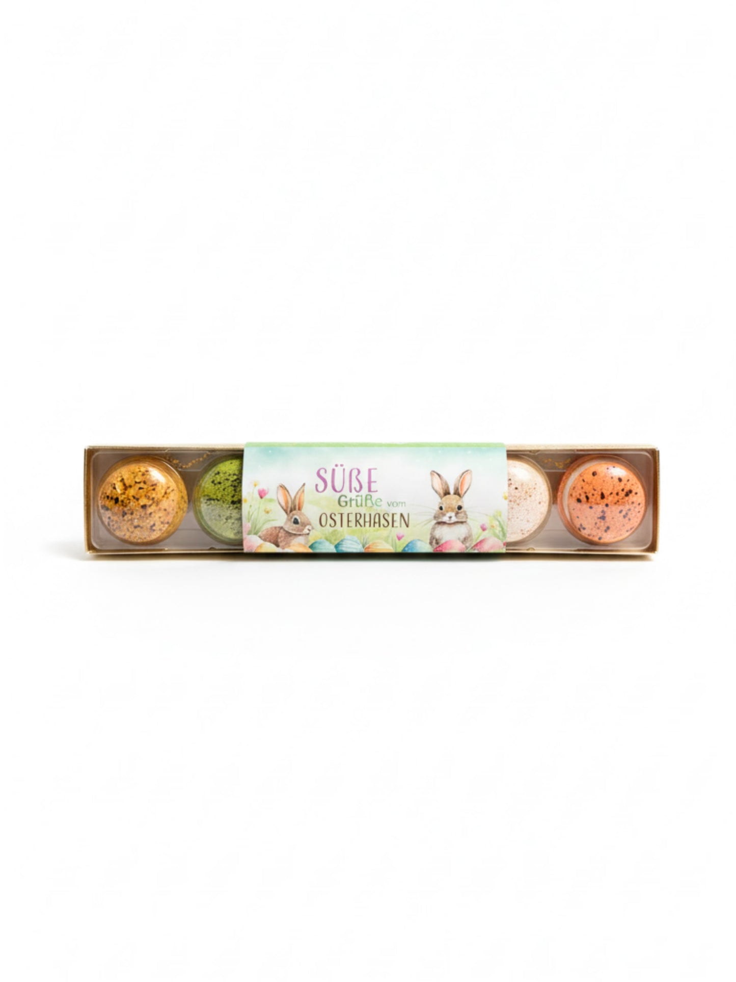 Confiserie Rabbel Macarons Ostern 6er Stange gesprenkelt 60g erhältlich in der Dreyer Confiserie aus Hameln
