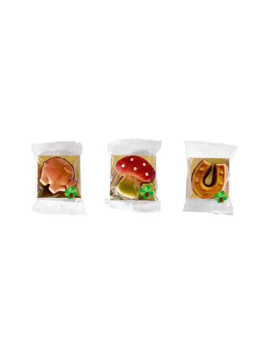 Niederegger Marzipan Glücksbringer 25 g – Marzipanfigur mit Zartbitter-Schokolade, erhältlich als Fliegenpilz, Schweinchen oder Hufeisen, süßes Glückssymbol für Silvester, Geburtstage und den bunten Teller, erhältlich in der Dreyer Confiserie in der Rattenfängerstadt Hameln.