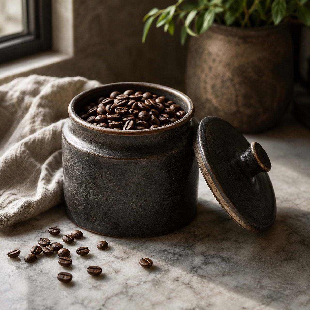 Kaffeebohnen luftdicht in einer Aromadose lagern