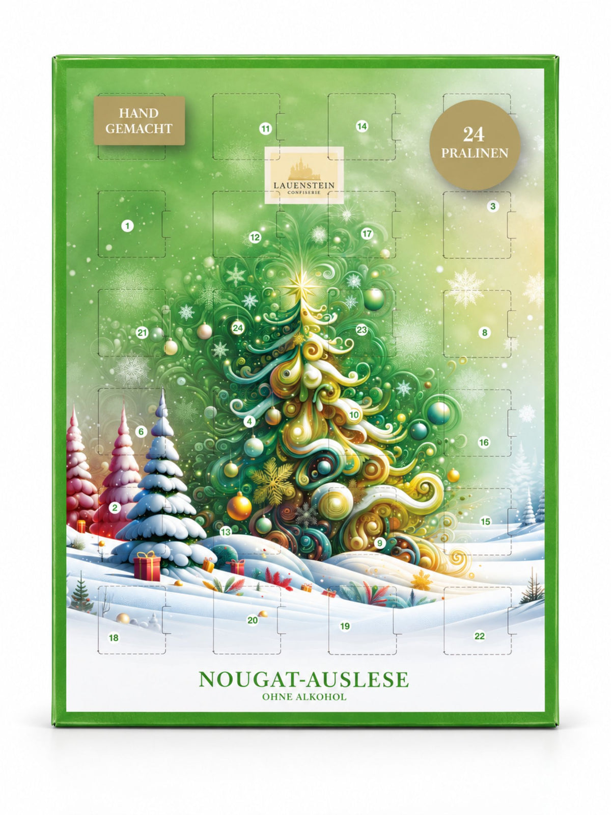 Lauensteiner Adventskalender Weihnachtsbaum Nougat 300g von Lauenstein Confiserie