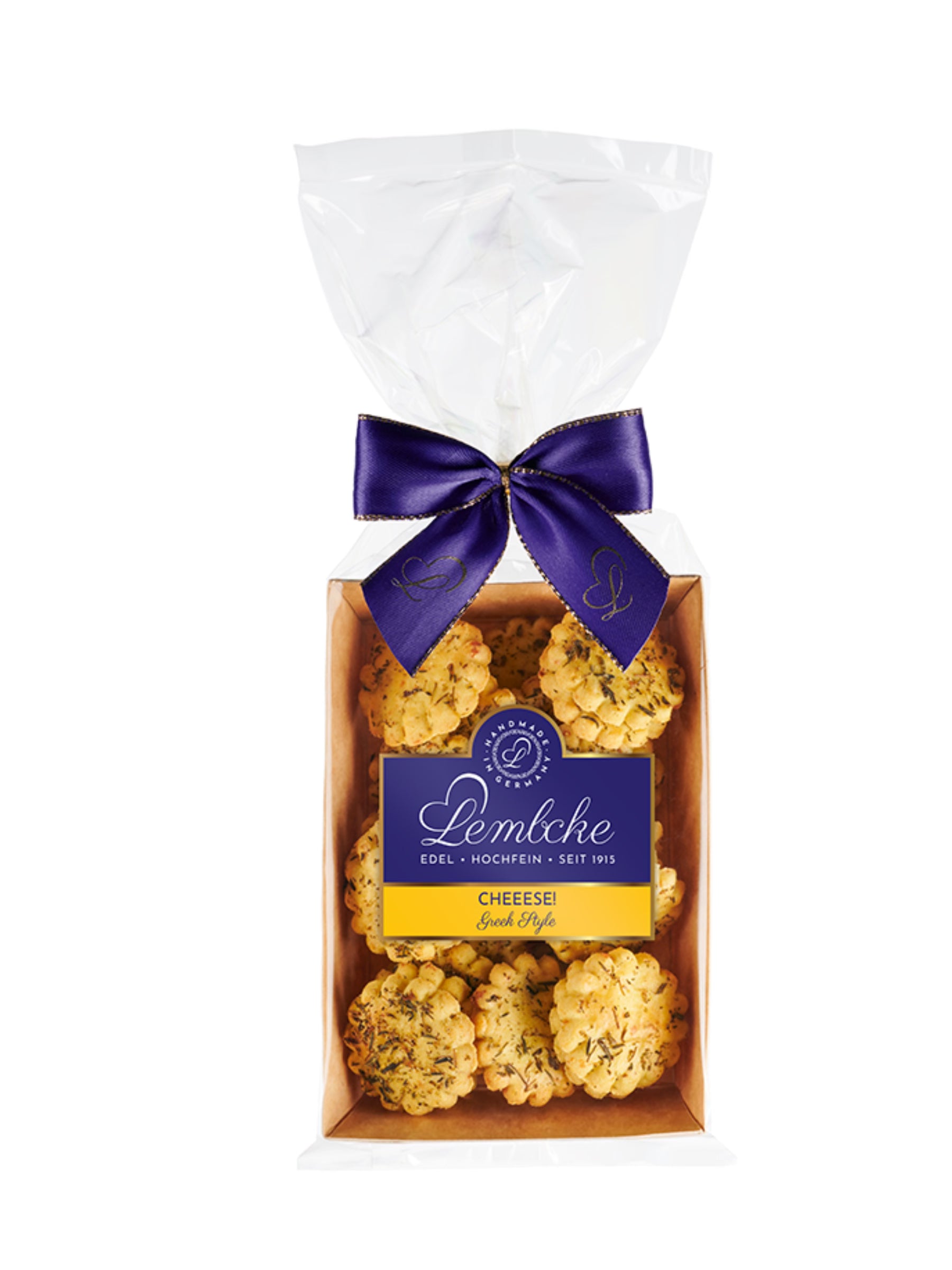 Cheeese! Greek Style von Lembcke – herzhafte Käsecracker mit Rosmarin und Knoblauch, inspiriert von der mediterranen Küche.