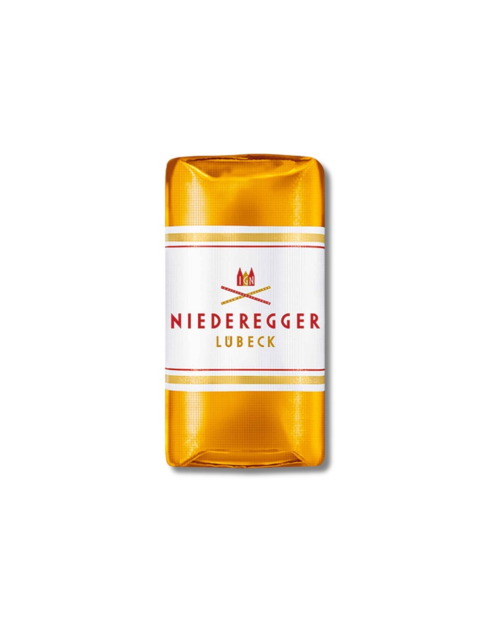 Niederegger Marzipan Klassiker Ananas 12,5 g – Praline aus Lübecker Marzipan mit exotischer Ananasnote und Vollmilchschokoladenüberzug, erhältlich bei Dreyer Confiserie Hameln.