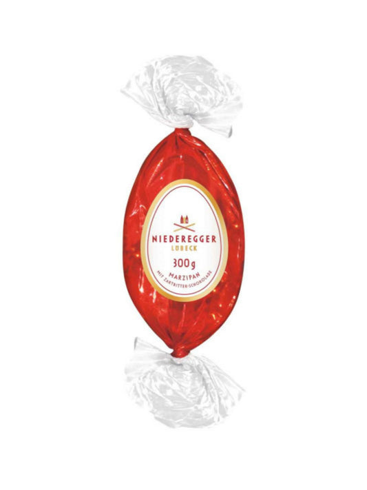 Niederegger Marzipan Ei 300g aus feinem Marzipan mit Zartbitter-Schokolade, klassische Oster-Spezialität zum Dekorieren oder Genießen, erhältlich in der Dreyer Confiserie in der Rattenfängerstadt Hameln.