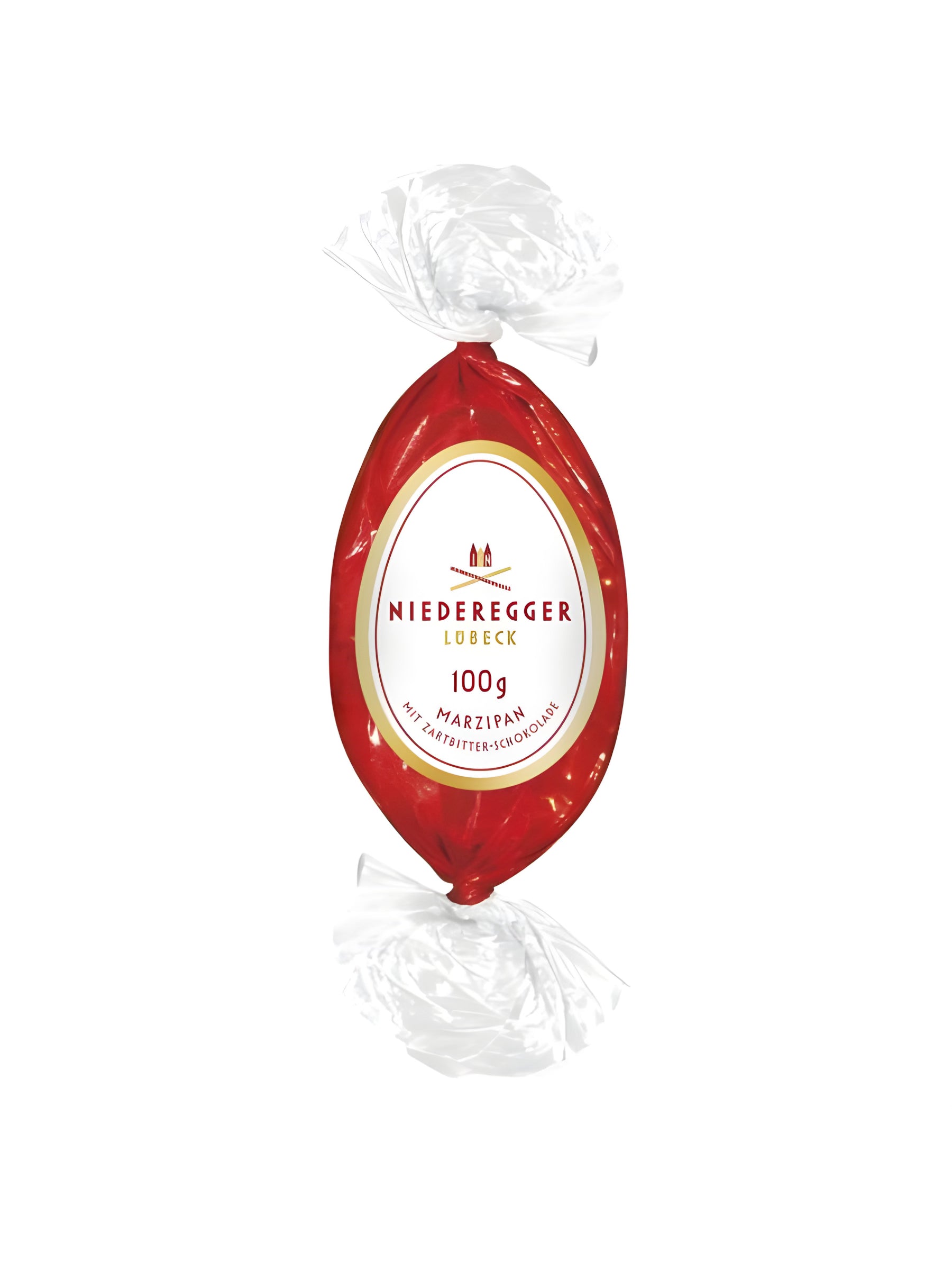 Niederegger Marzipan Osterei 100g aus feinem Marzipan mit Zartbitter-Schokolade, klassische Oster-Spezialität, erhältlich in der Dreyer Confiserie in der Rattenfängerstadt Hameln.