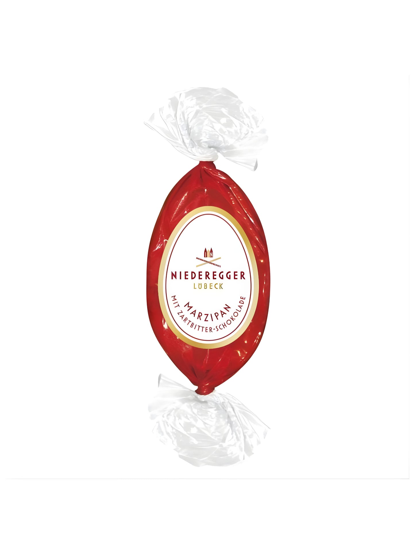 Niederegger Marzipan Osterei 48g aus feinem Marzipan mit Zartbitter-Schokolade, kleine klassische Oster-Spezialität, erhältlich in der Dreyer Confiserie in der Rattenfängerstadt Hameln.