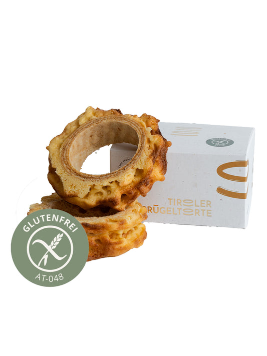 Tiroler Prügeltorte Mini glutenfrei 115g, handgefertigte glutenfreie Prügeltorte aus traditioneller Tiroler Handarbeit, erhältlich in der Dreyer Confiserie in der Rattenfängerstadt Hameln.