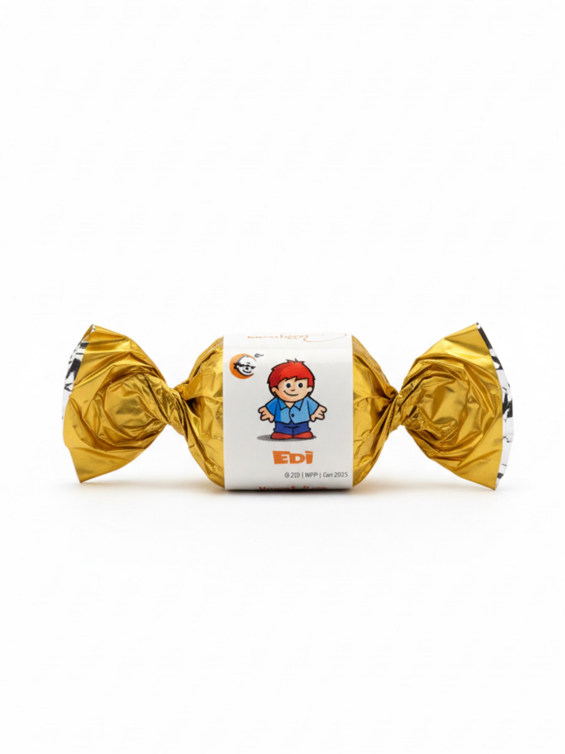 Wagner Pralinen Mainzelmännchen Edi Nougat Praline.