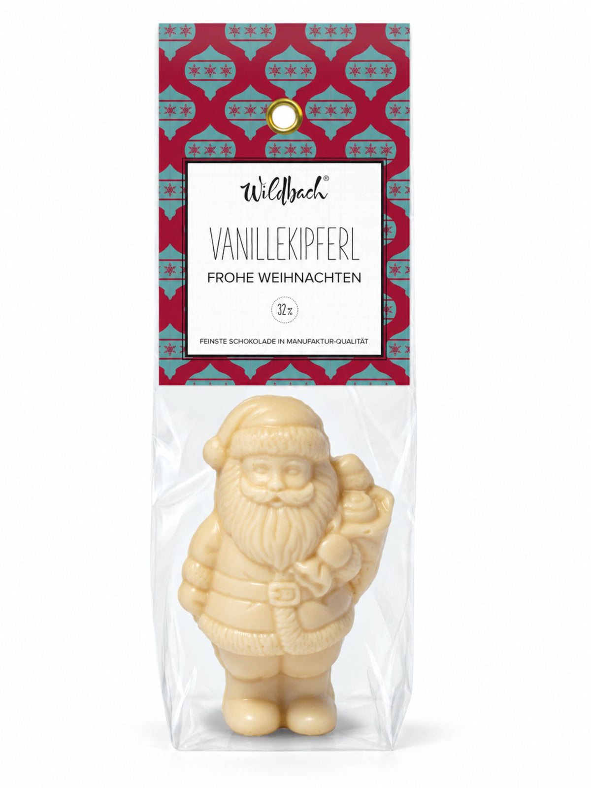 Weihnachtsmann Weiße Schokolade Vanillekipferl 40g von Wildbach